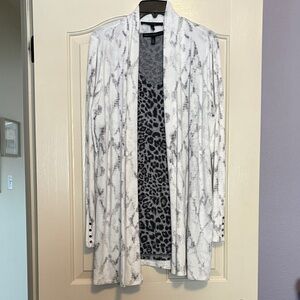 White House Black Market Marble Pattern Cardigan & tank